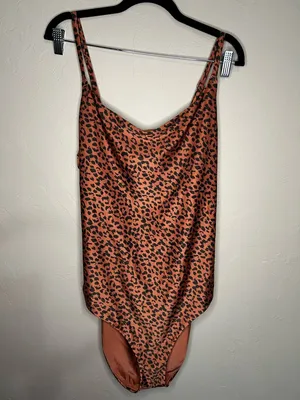 Aerie Cheetah Print One Piece Tie Back Canyon Creek Full‎ Coverage Swimsuit thumbnail 3