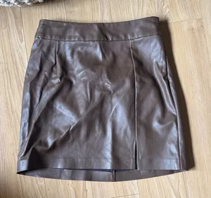 Brown Leather Mini Skirt thumbnail 1