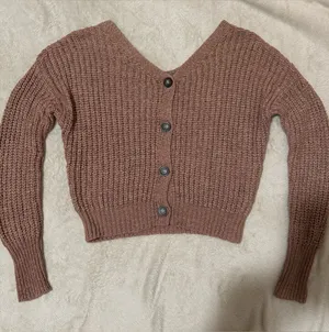 moon & madison Cropped Button-Front Chunky Knit Cardigan - Brown thumbnail 1