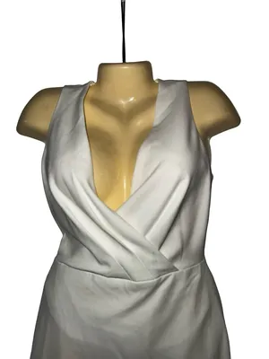 Betsey Johnson White Sleeveless Wrap-Front Dress thumbnail 3