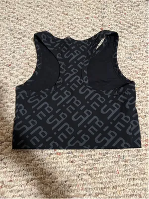 Sweaty Betty Halle Berry Jinx Power Crop Tank Sport Bra Black Geo Print- Size XS thumbnail 6