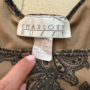Vintage Y2K Charlotte Russe Tank Top Whimsygoth Paisley Brown Women Size Medium thumbnail 3