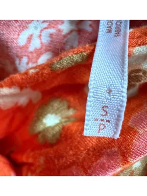 Free People Orange Floral Tie-Front Dress with Cutout Back thumbnail 9
