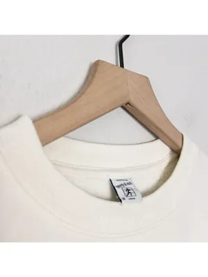 NEW Sporty & Rich Fitness Group Crewneck Sweatshirt M Off White Fleece Oversized thumbnail 6