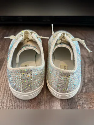 Vintage Havana Jenny Rhinestone Lace Up Sneakers Sparkle 8.5 Gold Rhinestones thumbnail 5