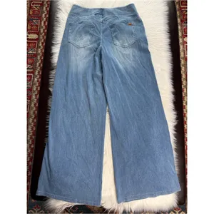 Halara Flex Blue High Waisted Baggy Wide Leg Jeans NWT L Reg thumbnail 6