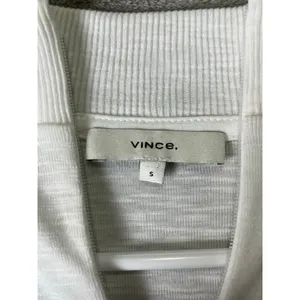 Vince Half Zip Mock Neck Pullover Optic White Small Cotton Modal Long Sleeve New thumbnail 5