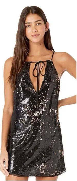 Free People Sequin Double Take Mini Dress L thumbnail 1
