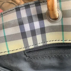 Authentic VINTAGE BURBERRY Checkered medium long tote thumbnail 6