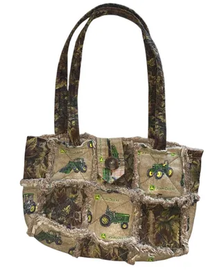 John Deere Quilted Rag Bag Camo Tractor Shoulder Purse Matching Wallet thumbnail 2