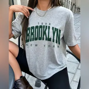 Unisex M Gray Short Sleeve Shirt Brooklyn New York Mens Women’s Top Size Medium thumbnail 2