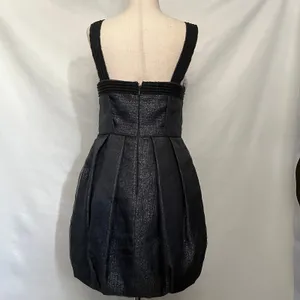 BCBGMaxAzria Runway Y2K Bubble Skirt Dress Sz 4 Goth HOCO Glam Metallic Coquette thumbnail 8