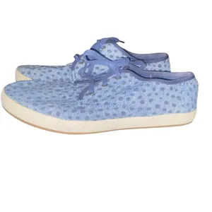 Toms Shoes Womens 8 Paseo Casual Lace Up Sneakers 10012995 Blue White Fabric thumbnail 2