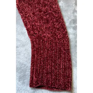 Altard State Women Size Medium Chenille Knit Sweater Burgundy Crew Neck Soft thumbnail 8