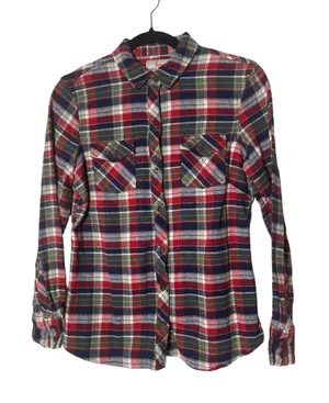 Field & Stream Women's 100% Cotton Flannel Button Up Shirt Size Medium Hiking thumbnail 1