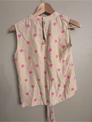 KATE SPADE Polka Dot Tie-Neck Top thumbnail 4
