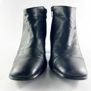 Jeffrey Campbell Black Leather Square Toe Ankle Boots Booties Women 8.5 thumbnail 3