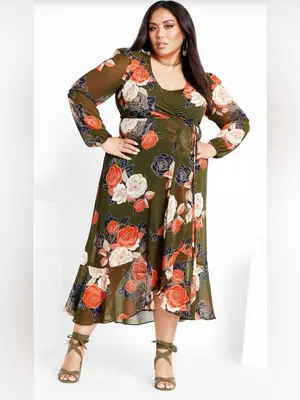 CITY CHIC | Sadie Maxi Dress - military thumbnail 3