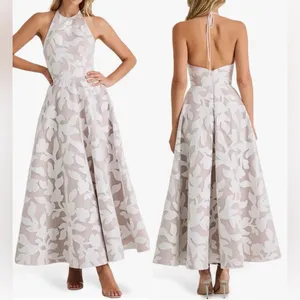 NWT HELSI Alexandria Halter Fit & Flare White midi maxi Dress sz M thumbnail 2