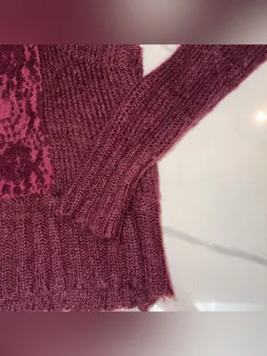 BKE Lace Mesh Floral Detail Mohair Blend Sweater Fairy - Size Medium thumbnail 3