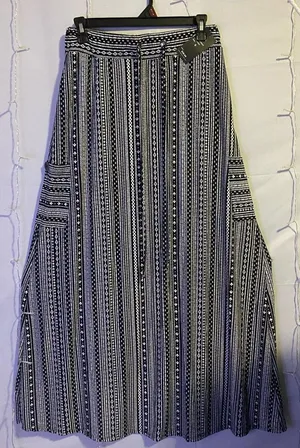 Striped Black and White Maxi Skirt thumbnail 1