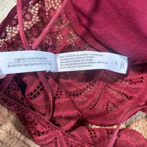 Auden Burgundy Red Floral Lace Lightly Lined Bralette Small Feminine thumbnail 7