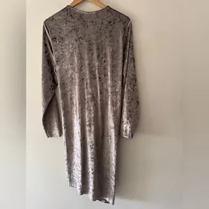 Club L London Silver Gray Velvet Shimmery Wrap Knot Mini Dress‎ Long Sleeves thumbnail 4