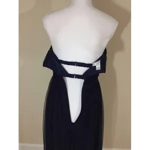Donna Morgan Felicity Midnight Blue‎ Strapless Empire Waist Gown Dress Size 4 thumbnail 5