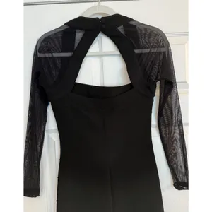 Vtg Moda International Mini Dress‎ Sz XS Black Bodycon Mesh LBD Cocktails Party thumbnail 5