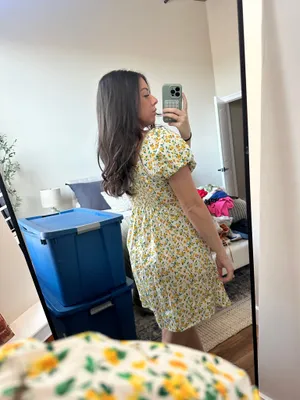 Yellow Floral Dress Old Navy thumbnail 3