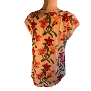 Lucky Brand Satin trim T-shirt Size Small thumbnail 3
