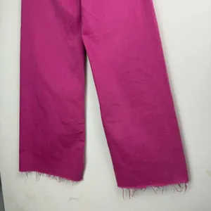 Zara Marine Straight Bright Pink Jeans Sz 2 High Rise Flare Raw Hem thumbnail 14