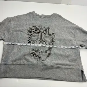 Zadig & Voltaire‎ Gray Skull Embroidered Women's Top SEE MEASUREMENTS *FLAW thumbnail 7
