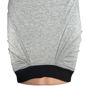 Allsaints Gray Black Elastic Waist Stretch Draped Career Pencil Mini Skirt Sz 2 thumbnail 4