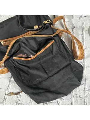 Michael Kors Black Cognac Shoulder Bag With Tan Leather Trim Medium Purse thumbnail 14
