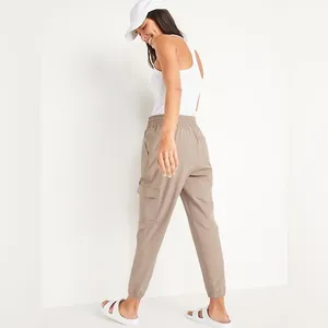Old Navy High Waisted StretchTech Cargo Joggers Tan Size Small thumbnail 2