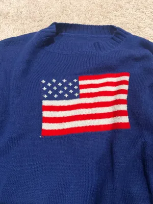 American Flag Sweater Blue Size L thumbnail 2