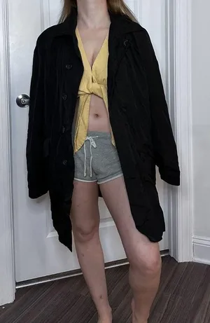Black Button Trench Jacket - 2 thumbnail 4