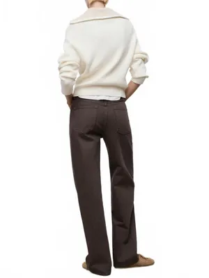 Mango Miami Medium-Rise Straight-Fit Jeans NWT Chocolate Size 0 EUR 32 thumbnail 2