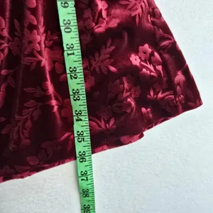 Matilda Jane 21Y Melanie Velour Long Sleeve Holiday Dress‎ Burgundy Floral Small thumbnail 7