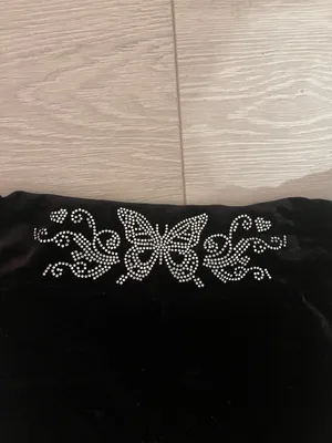 SheIn Black Velvet Flare Leggings thumbnail 3