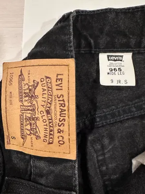 vintage levi’s 965 90s straight wide leg black cotton denim jean USA thumbnail 6