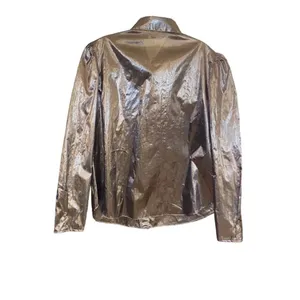 vintage metallic western Glam silver Lume embroidered cowgirl button up shirt thumbnail 4