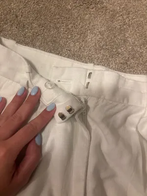 Abercrombie Linen Trousers White Size 27 thumbnail 3