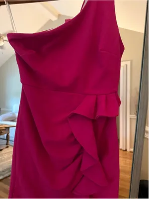 Women's Hello Molly Fuchsia One Shoulder Dress Size 6 thumbnail 3
