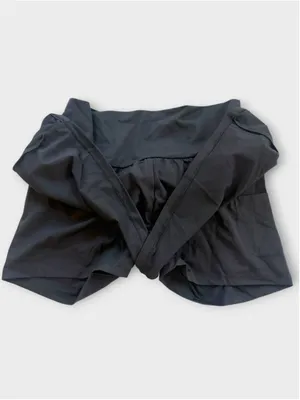 Size L Halara SoftlyZero Airy Super High Waisted 2-in-1 Yoga Shorts Black thumbnail 3