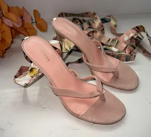Guess Tropical Print Strappy Heels thumbnail 1