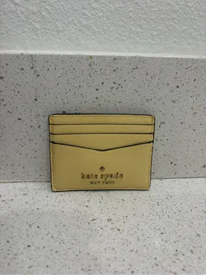 Kate Spade New York Pastel Butter Yellow Cardholder Saffiano Leather EUC thumbnail 3