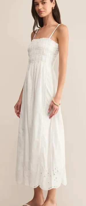 Z Supply‎ Dani Embroidered Midi Dress New NWT White thumbnail 1
