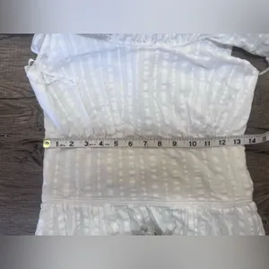TORY BURCH White Tonal‎ Stripe Cotton Seersucker Dress Size 4 thumbnail 7